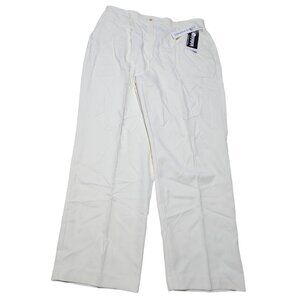 Sag Harbor White Polyester Pants Womens Plus Size 20W Straight Leg Elastic Waist